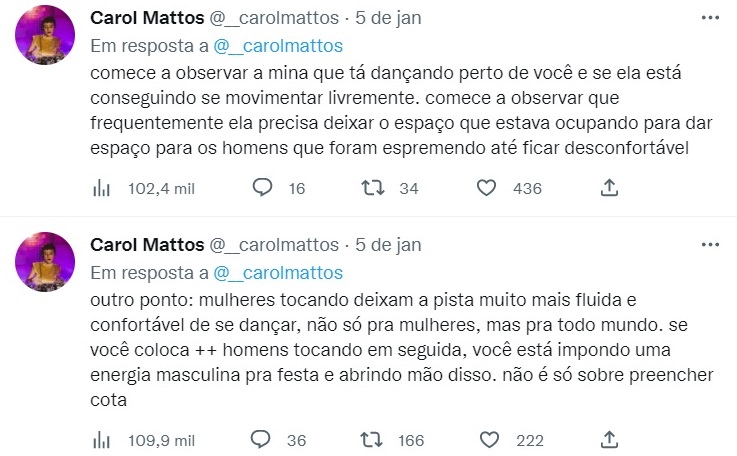 DJ Carol Mattos reclama de gays empurrando mulheres nas festas