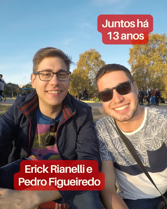 Casais gays famosos: Erick Rianelli e Pedro Figueiredo