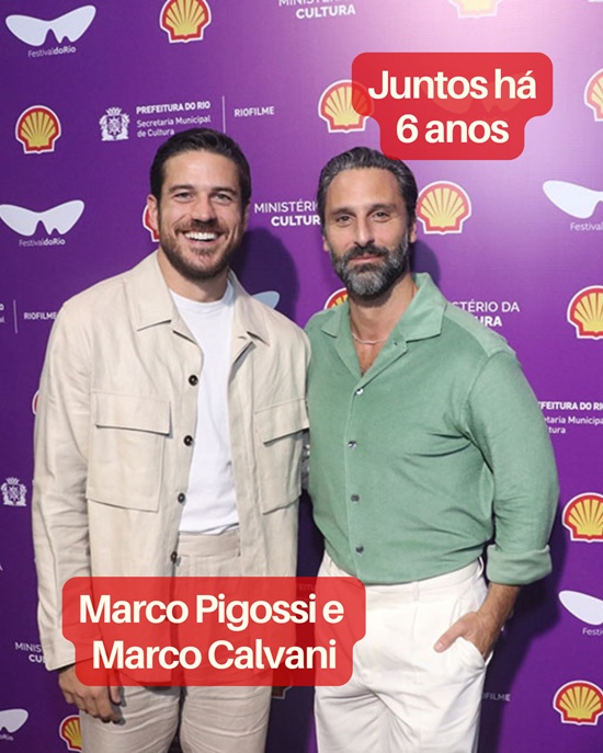 Casais gays famosos: Marco Pigossi e Marco Calvani