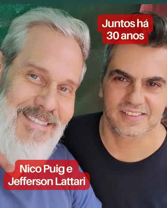 Casais gays famosos: Nico Puig e Jefferson Lattari