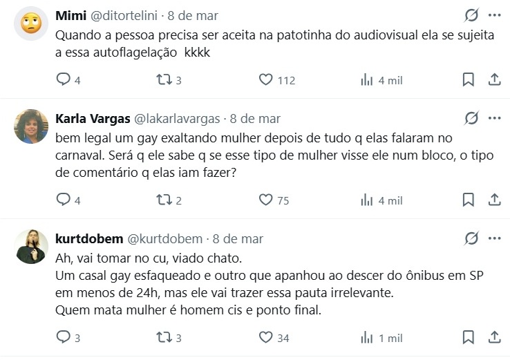 Diego Martins critica gays