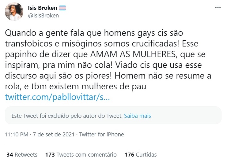 Pabllo Vittar é chamado de transfóbico só por dizer que gosta de pau