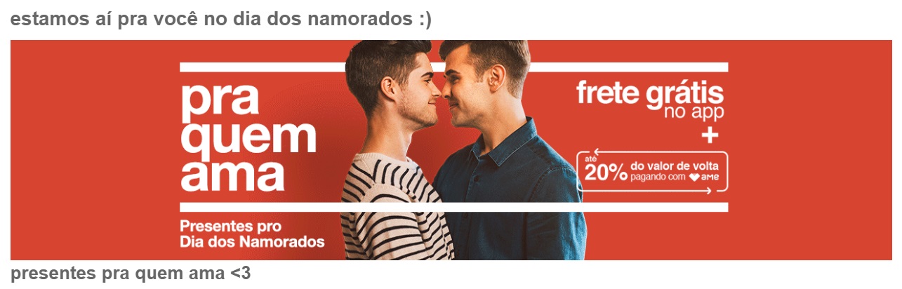 Lojas Americanas coloca casal gay no Dia dos Namorados