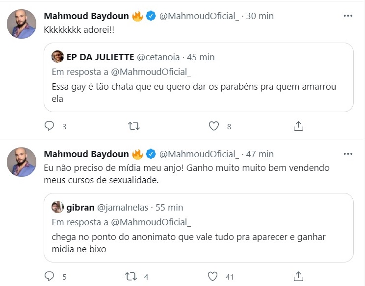 Mahmoud Baydoun: ex-BBB posta foto pelado