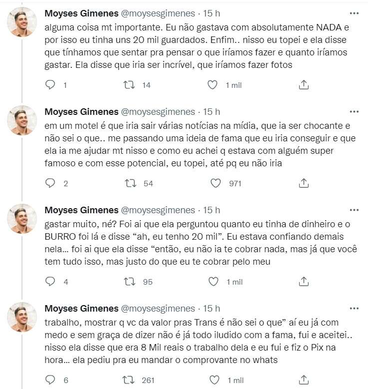 MC Trans exposed: Moyses Gimenes fala que foi enganado pela artista transexual