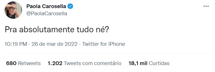 Paola Carosella, chef argentina faz post enigmático no Twitter