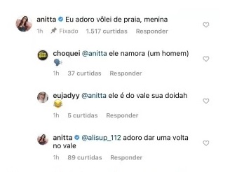 Anitta e Vinícius Freitas: cantora paquera atleta gay